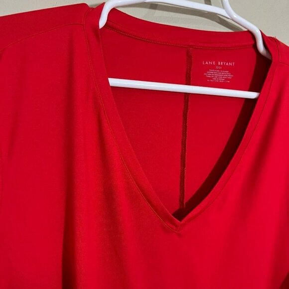 Lane Bryant Red V Neck Tunic SZ 22 / 24 - Picture 4 of 7